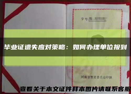 毕业证遗失应对策略：如何办理单位报到缩略图