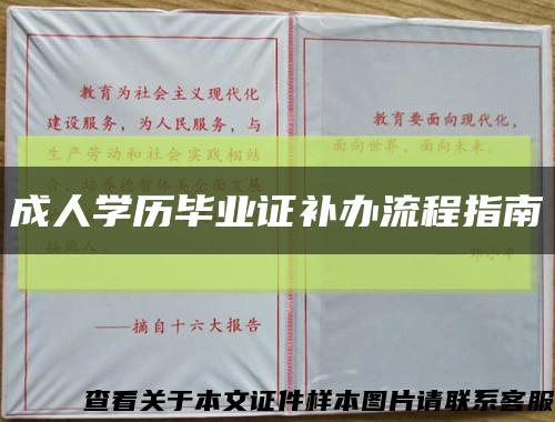 成人学历毕业证补办流程指南缩略图