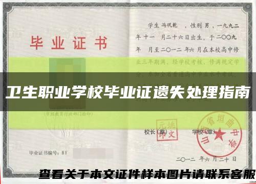 卫生职业学校毕业证遗失处理指南缩略图