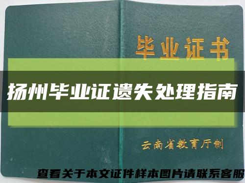 扬州毕业证遗失处理指南缩略图