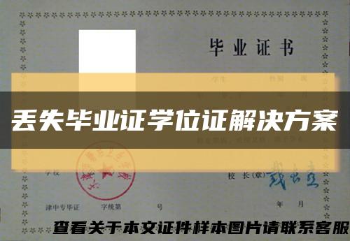 丢失毕业证学位证解决方案缩略图