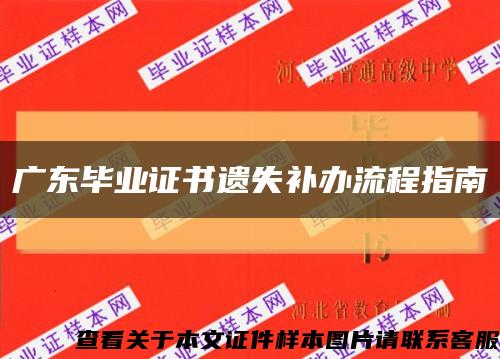 广东毕业证书遗失补办流程指南缩略图