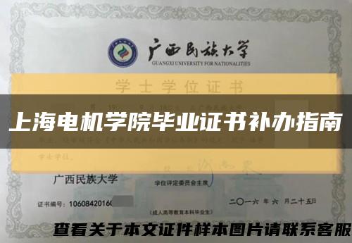 上海电机学院毕业证书补办指南缩略图