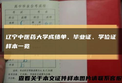 辽宁中医药大学成绩单、毕业证、学位证样本一览缩略图