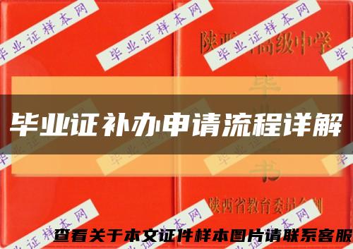 毕业证补办申请流程详解缩略图