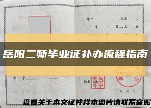 岳阳二师毕业证补办流程指南缩略图