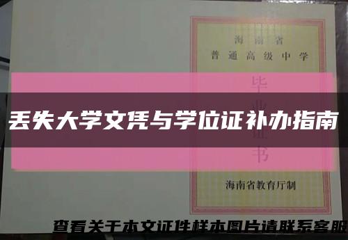 丢失大学文凭与学位证补办指南缩略图