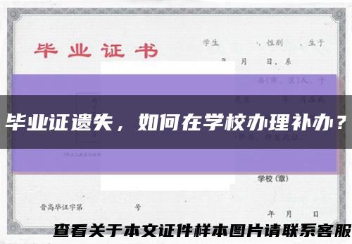 毕业证遗失，如何在学校办理补办？缩略图