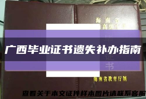 广西毕业证书遗失补办指南缩略图