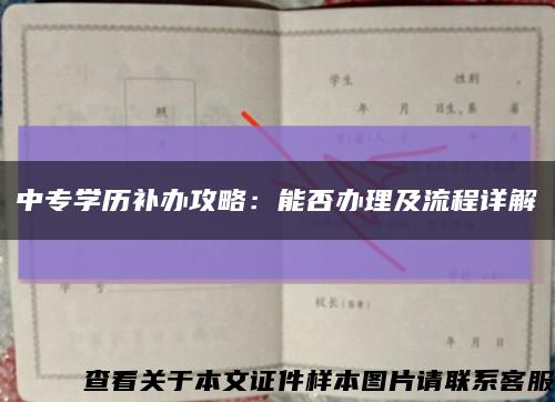 中专学历补办攻略：能否办理及流程详解缩略图