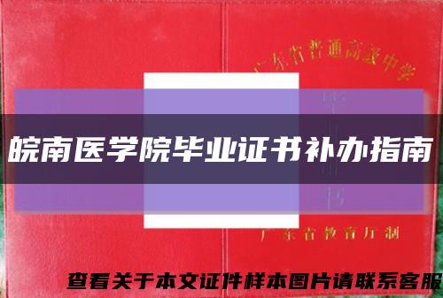 皖南医学院毕业证书补办指南缩略图