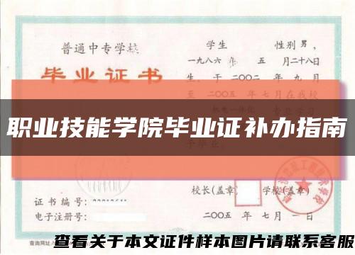 职业技能学院毕业证补办指南缩略图