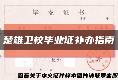 楚雄卫校毕业证补办指南缩略图