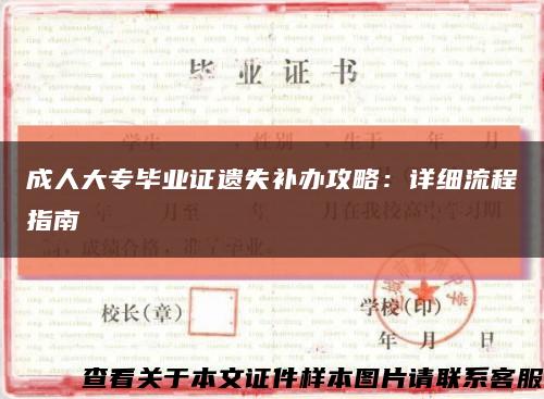 成人大专毕业证遗失补办攻略：详细流程指南缩略图