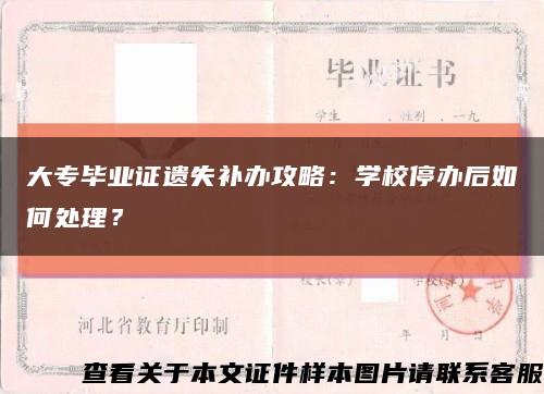 大专毕业证遗失补办攻略：学校停办后如何处理？缩略图