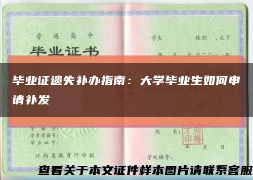 毕业证遗失补办指南：大学毕业生如何申请补发缩略图