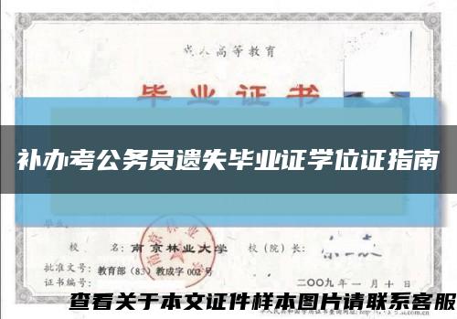 补办考公务员遗失毕业证学位证指南缩略图