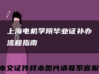 上海电机学院毕业证补办流程指南缩略图