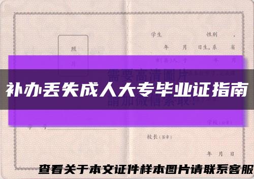 补办丢失成人大专毕业证指南缩略图