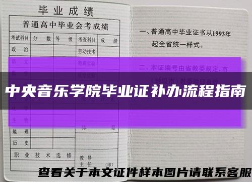 中央音乐学院毕业证补办流程指南缩略图