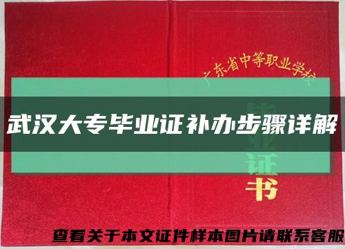 武汉大专毕业证补办步骤详解缩略图