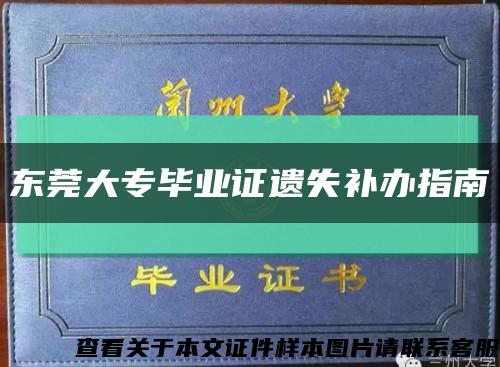 东莞大专毕业证遗失补办指南缩略图