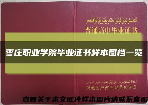 枣庄职业学院毕业证书样本图档一览缩略图