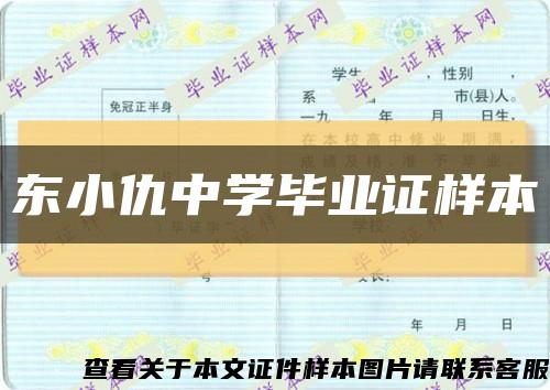 东小仇中学毕业证样本缩略图