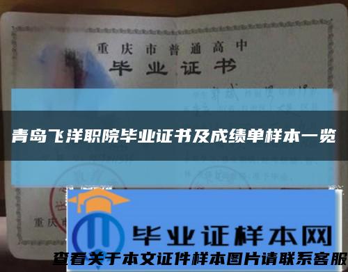 青岛飞洋职院毕业证书及成绩单样本一览缩略图