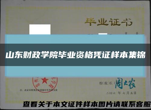 山东财政学院毕业资格凭证样本集锦缩略图