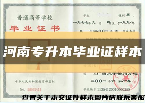 河南专升本毕业证样本缩略图