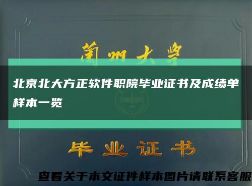 北京北大方正软件职院毕业证书及成绩单样本一览缩略图