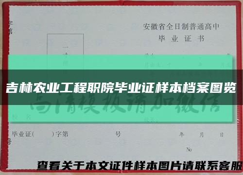 吉林农业工程职院毕业证样本档案图览缩略图