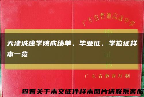 天津城建学院成绩单、毕业证、学位证样本一览缩略图