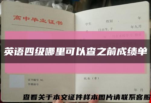 英语四级哪里可以查之前成绩单缩略图