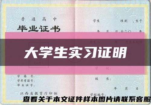 大学生实习证明缩略图