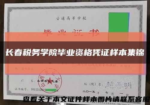 长春税务学院毕业资格凭证样本集锦缩略图