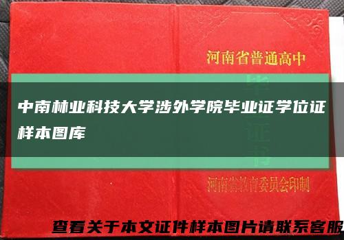 中南林业科技大学涉外学院毕业证学位证样本图库缩略图