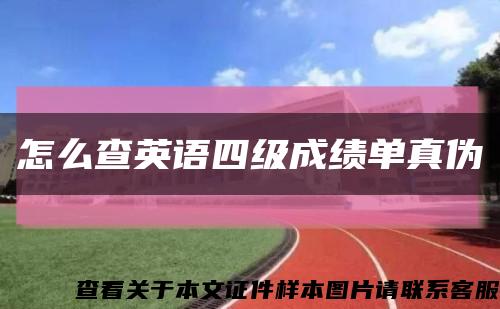 怎么查英语四级成绩单真伪缩略图