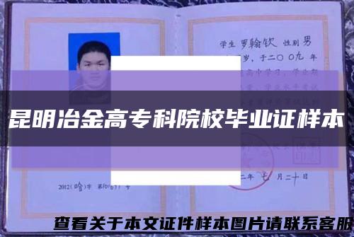 昆明冶金高专科院校毕业证样本缩略图