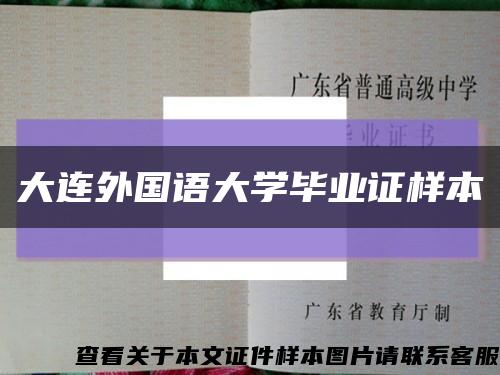 大连外国语大学毕业证样本缩略图