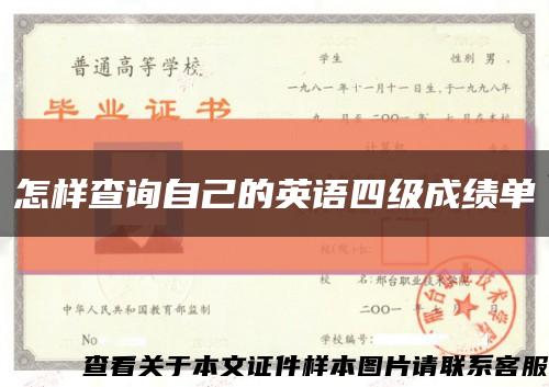 怎样查询自己的英语四级成绩单缩略图