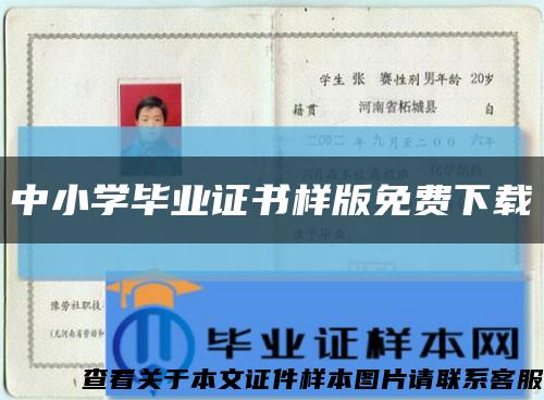 中小学毕业证书样版免费下载缩略图