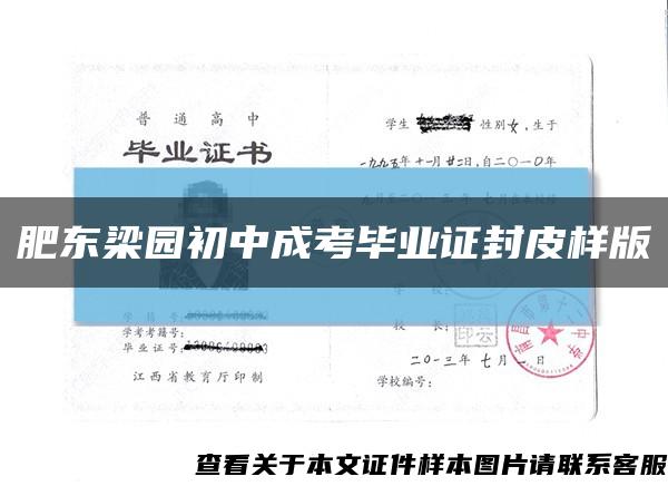 肥东梁园初中成考毕业证封皮样版缩略图