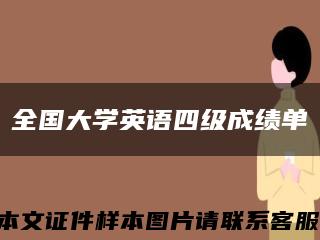 全国大学英语四级成绩单缩略图