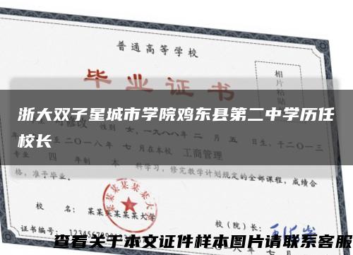 浙大双子星城市学院鸡东县第二中学历任校长缩略图