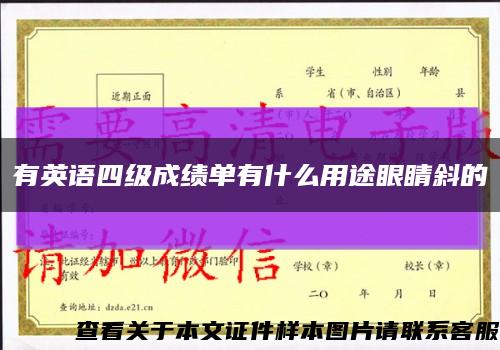 有英语四级成绩单有什么用途眼睛斜的缩略图