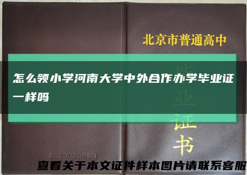 怎么领小学河南大学中外合作办学毕业证一样吗缩略图