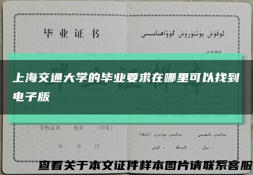 上海交通大学的毕业要求在哪里可以找到电子版缩略图