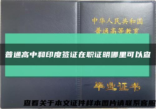 普通高中和印度签证在职证明哪里可以查缩略图